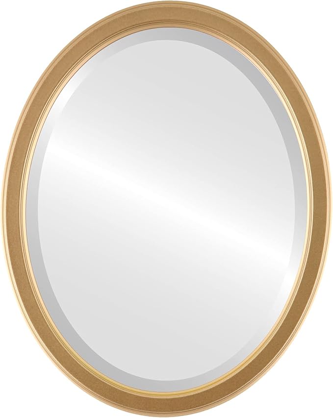 OVALCREST Oval Beveled Wall Mirror for Home Decor - Toronto Style - Holiday Red - 26" x 22"