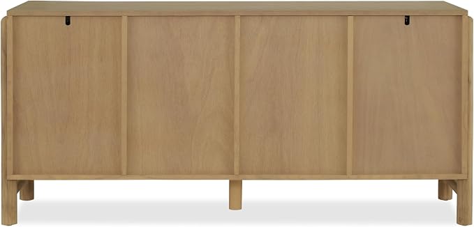 Christopher Knight Home Boho Buffet Cabinet 65.6’’ Modern Coastal Credenza Sideboard Storage Cabinet with Accent Handwoven Paper Rope Doors for Living Room, Dining Room, Hallway & Kitchen, Natural