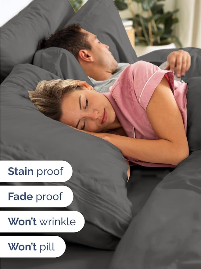 Extra Deep Full Sheet Set - 6 Piece Breathable and Cooling Sheets - Hotel Luxury Bedding for Women, Men, Kids & Teens - Easy & Secure Fit - Soft, Wrinkle Free and Comfy - Extra Deep Pockets - Charcoal