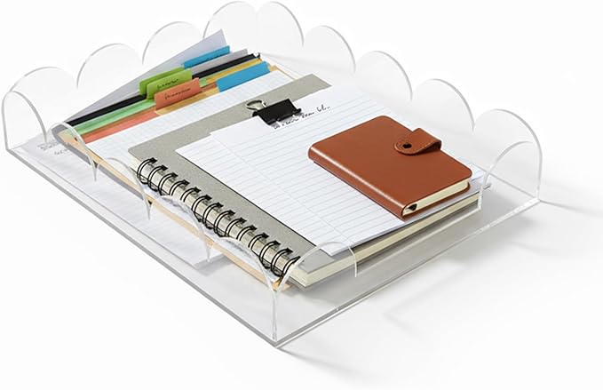 Acrylic Letter Tray,Desk Organizers and Accessories for Papers,Documents,Folders,Notebooks and Stationery,Magazine File Holder for Office,Home and Classroom
