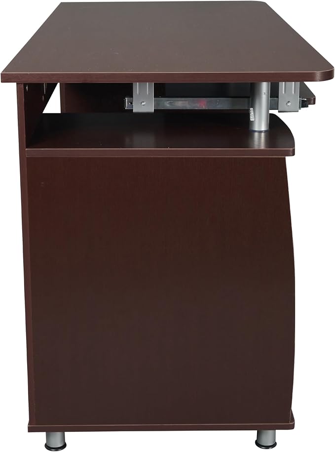 Techni Mobili 48'' W Computer Desk with File Cabinet and Drawers, Storage Cabinet with Removable Shelf and Ventilation for CPU, Home Office Desk or Computer Workstation with Keyboard Tray, Chocolate