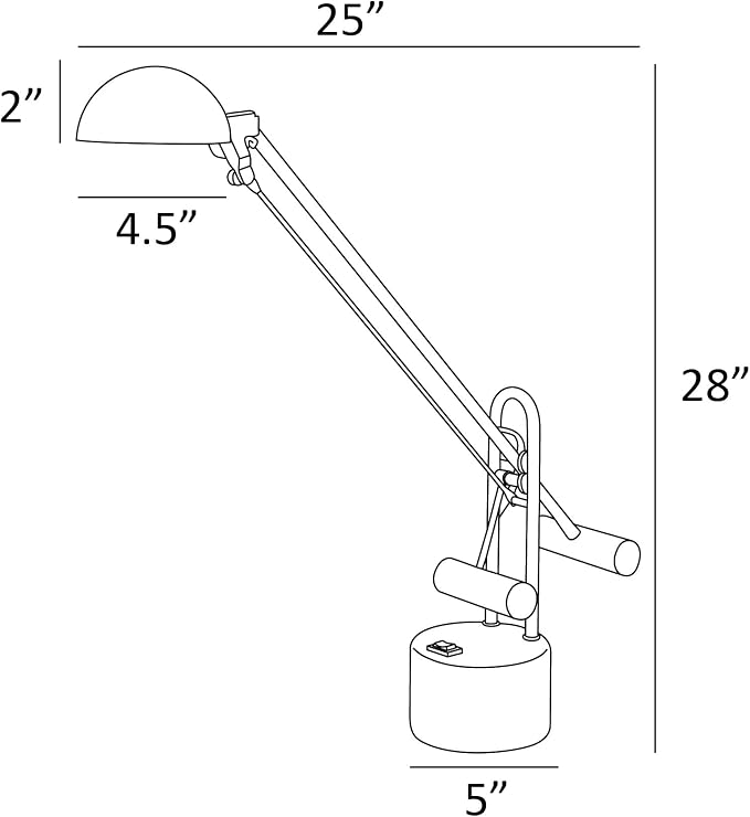 Lite Source Halotech Adjustable Antique Brass Metal LED Modern Desk Lamp