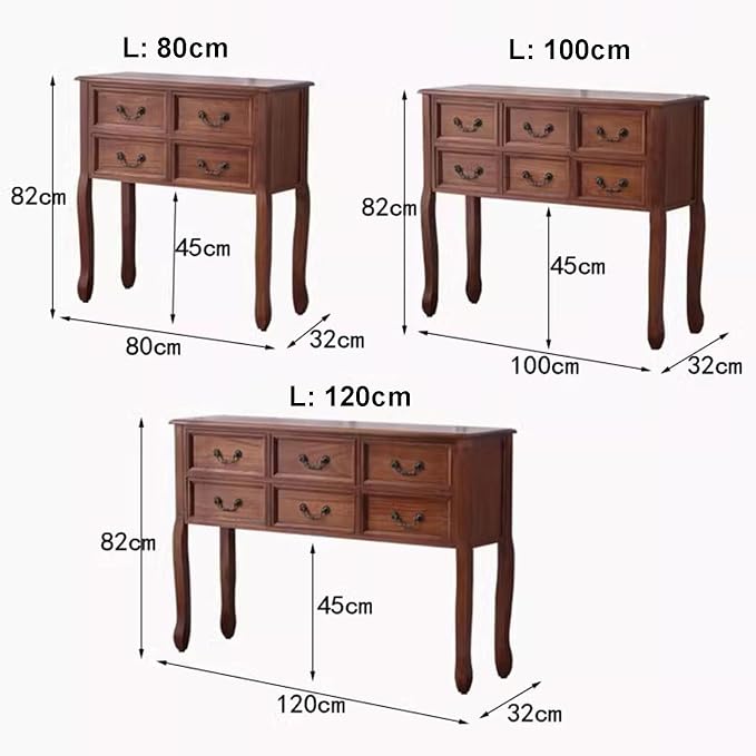Farmhouse Console Table Sofa Table with Drawers, Solid Wood Entryway Foyer Table with Large Storage Space for Hallway/Living Room (Color : Ivory White, Size : L:100cm)