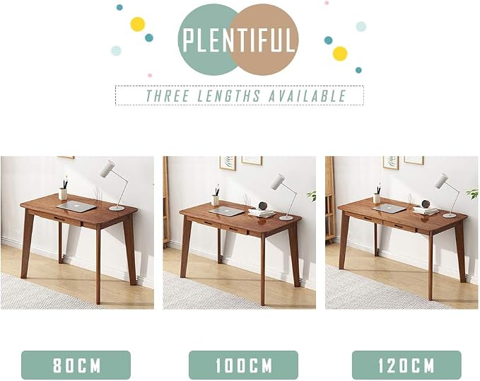 IOTXY Solid Wood Writing Desk - Home Office Workbench Desk with Drawer, Laptop Computer Work Study Table