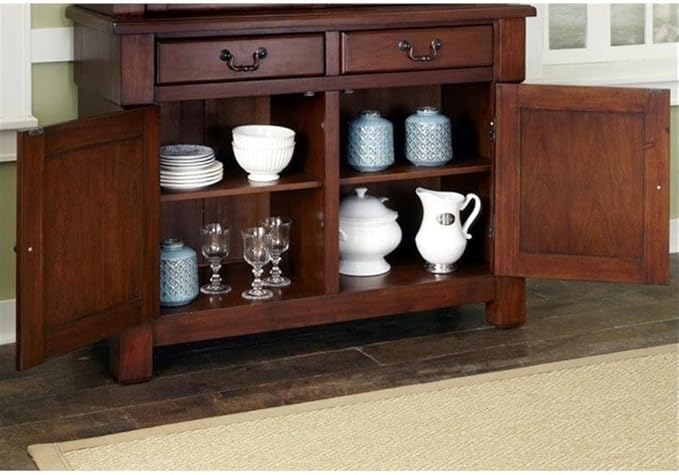 Pemberly Row Contemporary Wood Buffet in Rustic Cherry