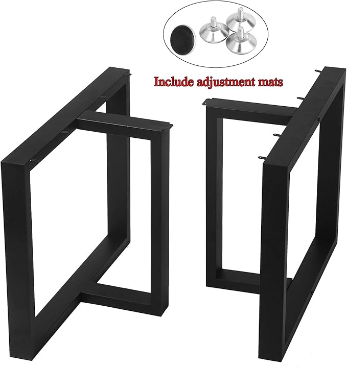 MBQQ Furniture Legs 28”Height 35”Wide Rustic Decory T Shape Table Legs,Heavy Duty Metal Desk Legs,Dining Table Legs,Industrial Modern, DIY Cast Iron Bench Legs
