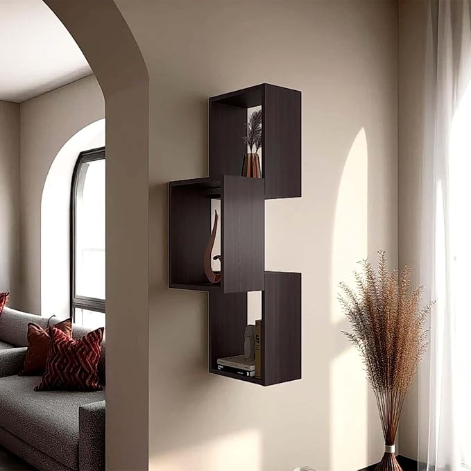 Wall-Mounted Geometric Shelf Unit