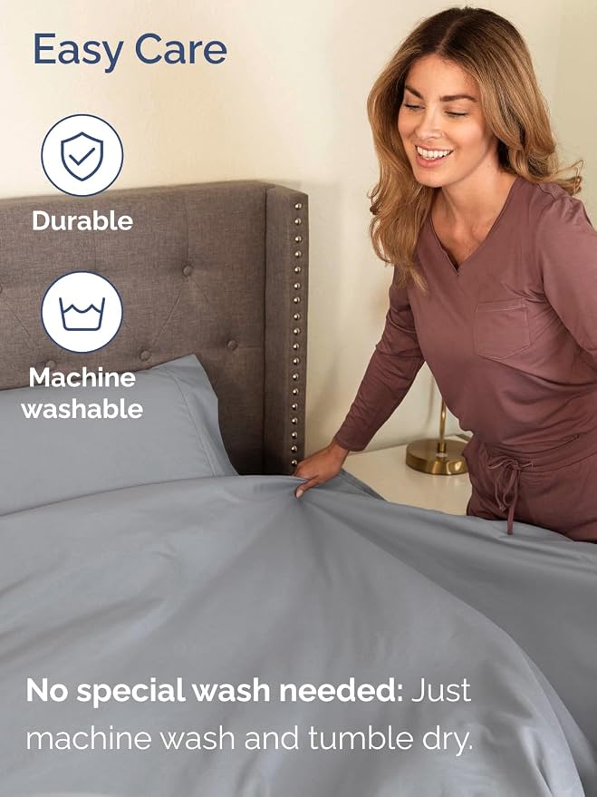 Extra Deep King Sheet Set - 6 Piece Breathable and Cooling Sheets - Hotel Luxury Bedding for Women, Men, Kids & Teens - Easy & Secure Fit - Soft, Wrinkle Free & Comfy - Extra Deep Pockets - Steel Blue