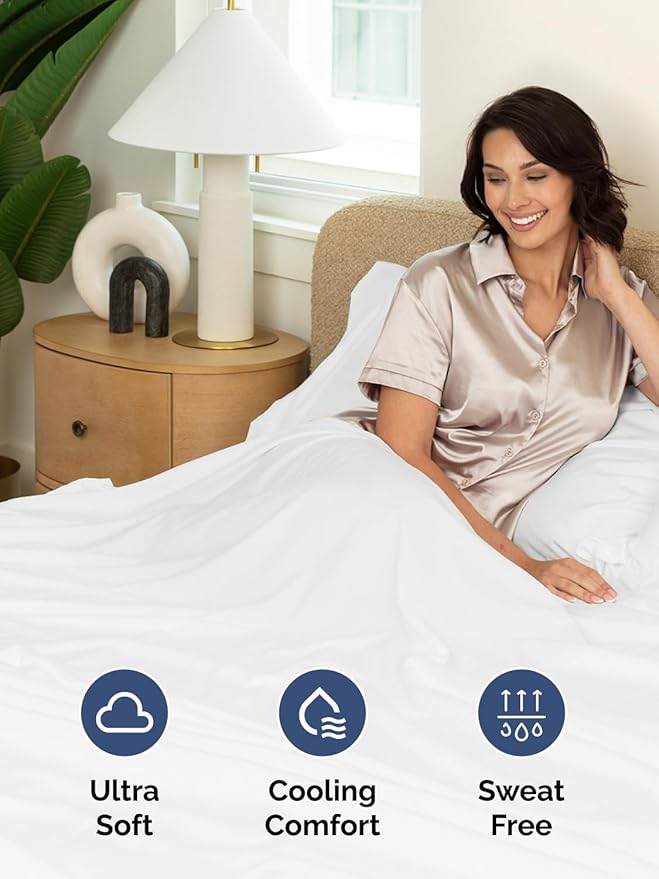 Extra Deep Split King Sheet Set - 7 Piece Breathable and Cooling Sheets - Hotel Luxury Bedding for Women, Men, Kids & Teens - Easy Secure Fit - Soft, Wrinkle Free & Comfy - Extra Deep Pockets - White