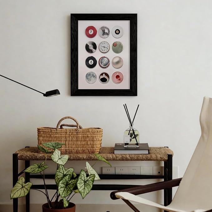Disco Lucky 8 Ball Poster 08x10 inch Black Framed Trendy Music Record Aesthetic Wall Art Modern Preppy Cool 7 Ball Prints Bar Cart Wall Decor for Living Room
