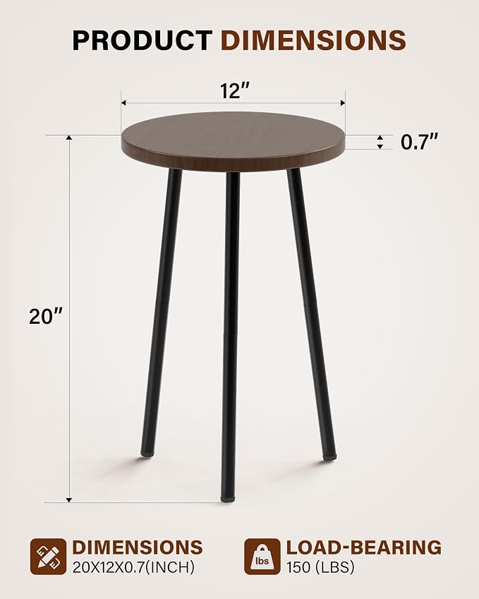 Plant Stand Indoor 2 Pack: Corner Wood 20 Inch Plant Stand Mid Century Modern Decor - Small Round Plant Table for Indoor Plants - Outdoor Plant Holder for Patio Living Room Bathroom Office (Walnut)
