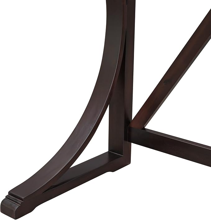 VilroCaz Farmhouse 3-Piece Counter Height Dining Table Set with USB Port and 2 Upholstered Stools, Rustic Dining Set Bar Set for Dining Room Kitchen (Espresso-R)