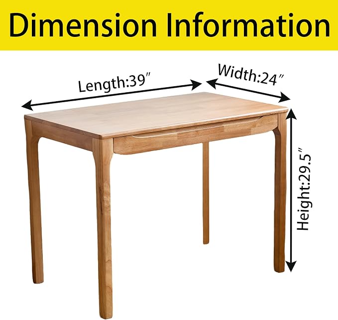 Widen Solid Wood Desk with Drawers,39"X24" Wood Writing Desk for Small Space,Student Computer PC Desks,Home Desks for Work,Gaming Study Desk for Bedroom Escritorios Desk Table (Natural, 39")