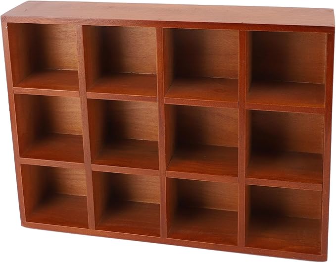Omabeta Wood Desktop Organizer Vintage Multiple Compartments Storage Stationery Holder for Home and Office Solid Wood