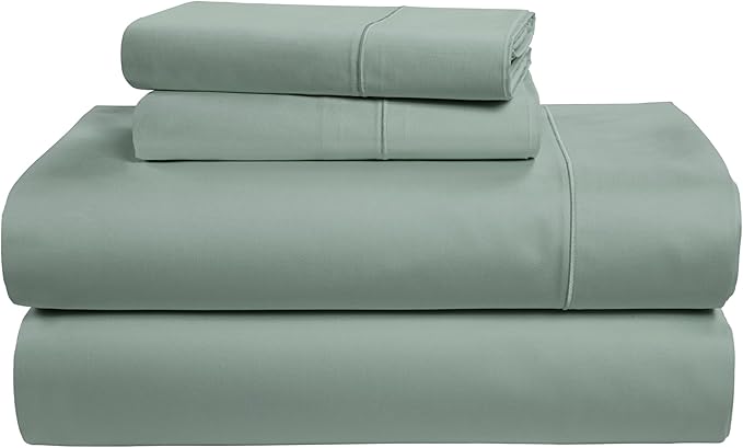 LANE LINEN 100% Egyptian Cotton Queen Sheet Set,15 inch Deep Pocket Fully Elasticized French Reinforced Pocket Seams for Soft, Comfy & Fresh Bed Eco Friendly Cooling Sheets Queen - Jadeite