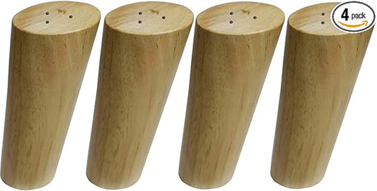 Round Solid Wood Furniture Legs Sofa Replacement Legs Perfect for Mid-Century Modern/Great IKEA hack for Sofa, Couch, Bed, Coffee Table (4 Inches,Set of 4, Original Wood Color)