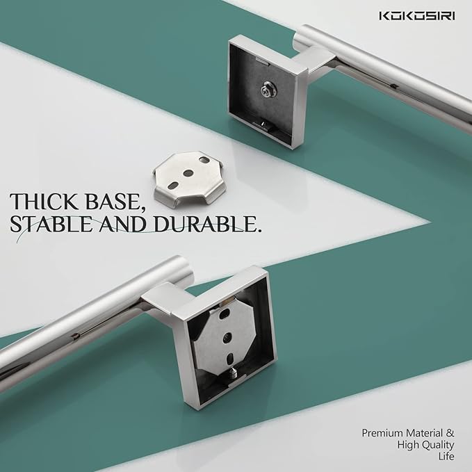 KOKOSIRI Hand Towel Bar 16 Inch Bathroom Towel Holder for Bath Kitchen Toilet Wall Mounted Chrome Stainless Steel B4005CH-L16