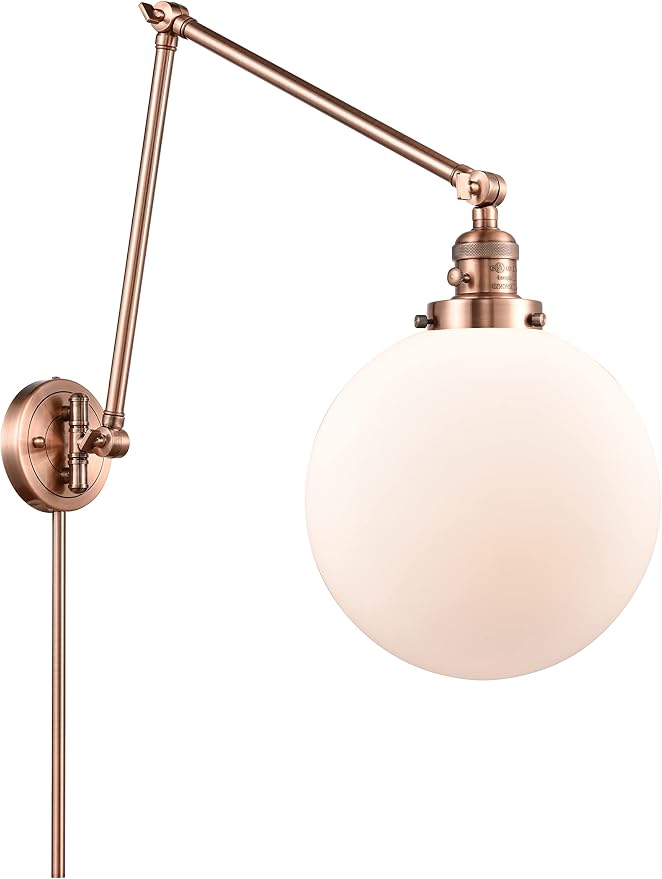 Innovations 238-AC-G201-10 One Light Swing Arm Lamp from Franklin Restoration Collection, Copper