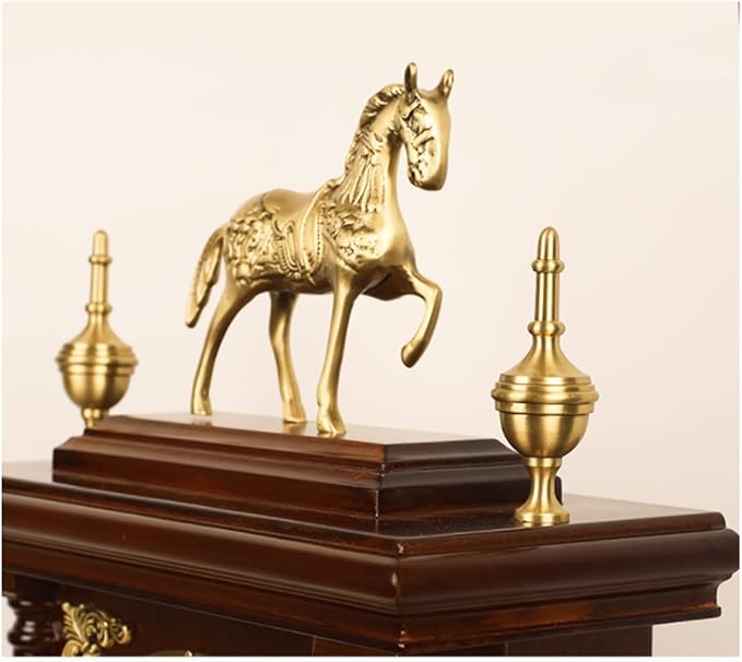 Desk Clock Brass Chinese Classical Wood Desk Clock Living Room Desktop Home Retro Ornaments Desk Clock Suitable Home Bedroom Decor