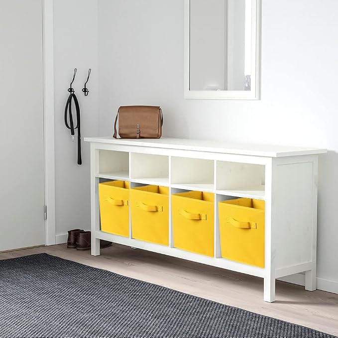 ShellKingdom Storage Bins, Foldable Fabric Storage Cubes and Cloth Storage Organizer Drawer for Closet and Toys Storage, 6 Pack (Yellow)