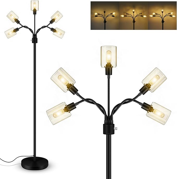 BoostArea Floor Lamp, Industrial Floor Lamps for Living Room,Tree Standing Lamp,3 Way Switch,Modern Stand up Lamp for Bedroom Office Farmhouse