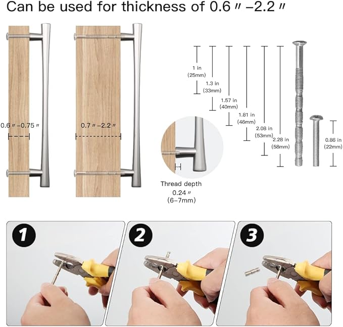 YAGU 10 Pack Satin Nickel Cabinet Pulls 7.5 Inch Hole Center Brushed Silver Kitchen Drawer Handles Zinc Alloy Hardware for Cupboard Dresser Wardrobe Closet