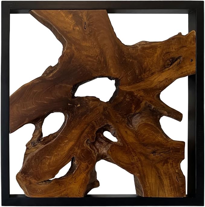 Greenage Wood Wall Art 27.5"x27.5"x2.4" Live Edge Wall Decor for Home Living Room Bedroom Office