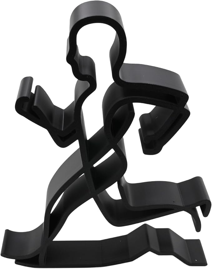 Runner Sculpture – Minimalist Running Figurine | Motivational Gift for Runners, Athletes & Fitness Lovers (Abstract Male Runner Matte Black)
