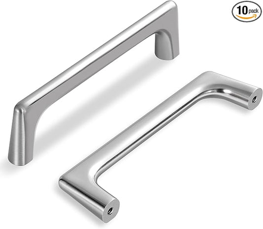 Lardmon 10 Pack Brushed Satin Nickel Modern Cabinet Pulls 3.75 Inch(96mm) Hole Center Timeless Drawer Pulls Vanity Pulls Classic Solid Kitchen Cabinet Handles Hardware for Dresser