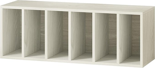 IOTXY DIY Modular Cube Bookcase - CubeXY Customizable Stackable Expandable Basic Shelving Units, 6-Cube Wooden Open Bookshelf with Removable Shelves for Books Organizer, Oak