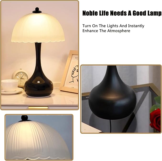 15" Table Lamp for Bedroom, 3 Color Dimmable Table Lamp,Rechargeable Cordless Bedside Lamps,Suitable for Living Bedroom Garden Dinning Kitchen
