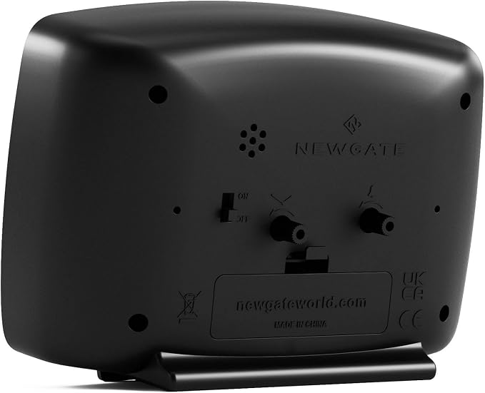NEWGATE Brooklyn Retro Alarm Clock - Rectangular Matt Black Silent Sweep Clock - Bedside Accessory - 10.6 x 14 x 5.4cm / 4.1 x 5.5 x 2.1in