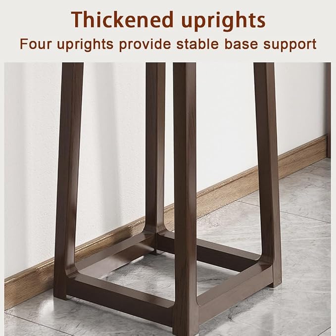 Solid Wood Plant Stand Indoor, Floor-Standing Plant Shelf with Storage, Tall Side Table with Mortise and Tenon Joint, Retro Style Accent Table for Small Spaces(Natural,60cm-23.6in)