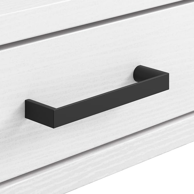 Bush Furniture Steele 40W Writing Desk in Pure White Oak | Compact Computer Table with Storage for Home Office, Study Room, or Entryway