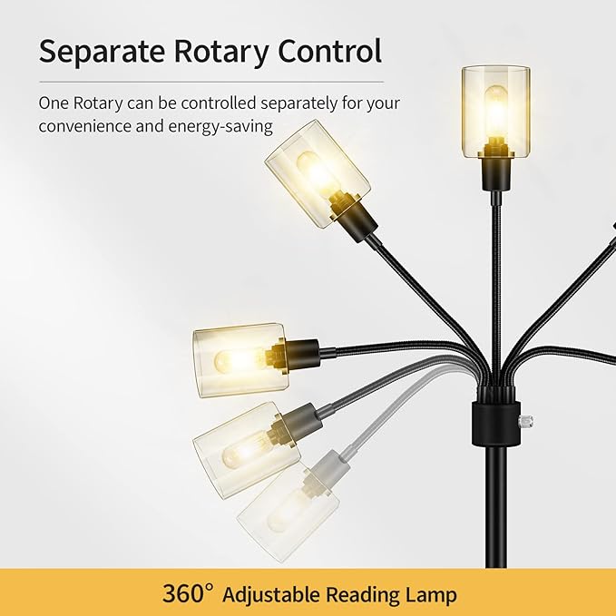 BoostArea Floor Lamp, Industrial Floor Lamps for Living Room,Tree Standing Lamp,3 Way Switch,Modern Stand up Lamp for Bedroom Office Farmhouse