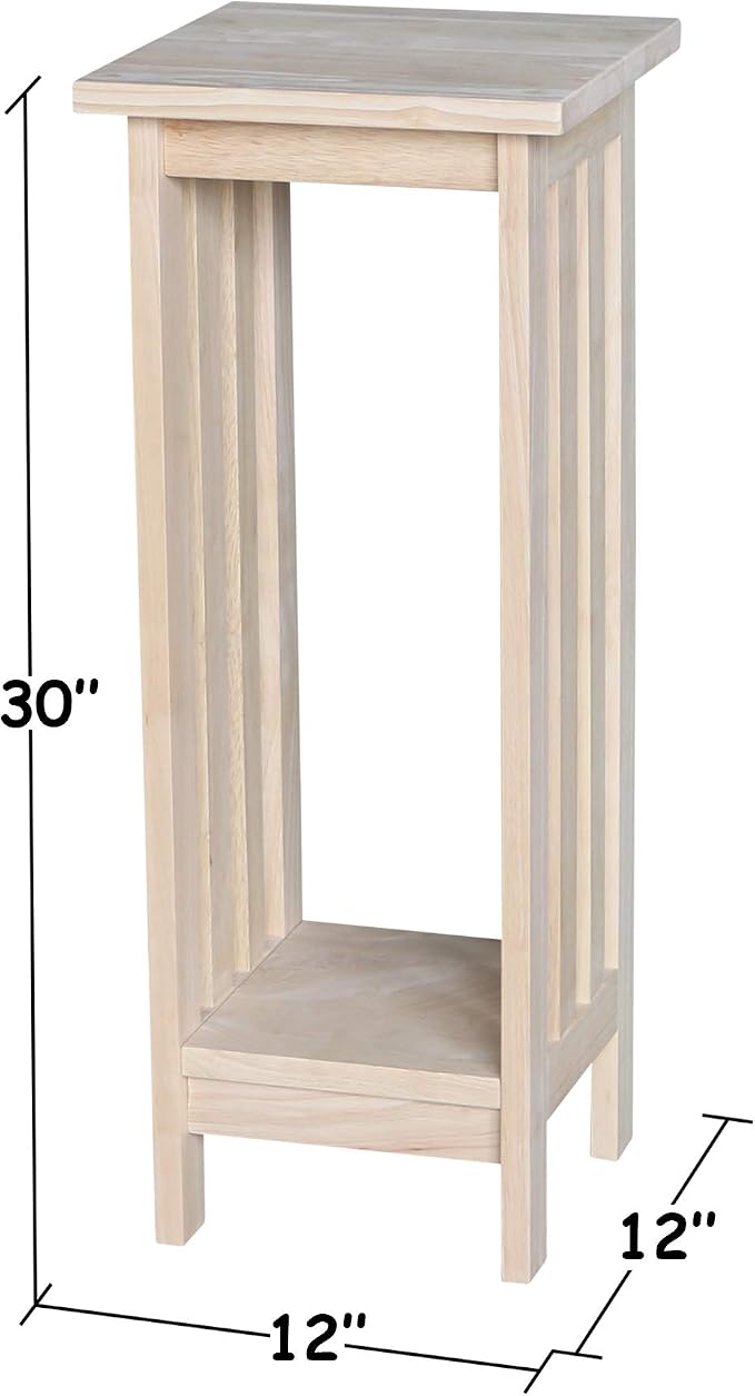 International Concepts Mission Plant Stand, 30-Inch High, Solid Parawood, Unfinished