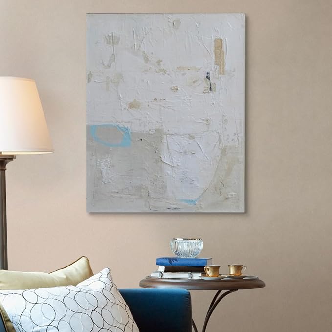 CANVAS ON DEMAND Two Shades One Heart Canvas Wall Art Print by Erin Ashley, Abstract, Home Decor, Modern Abstract, Artwork,32" x40in