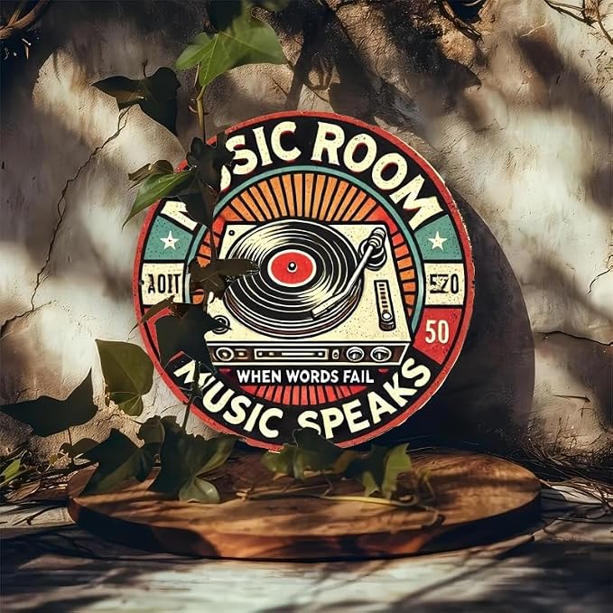 Vintage Vinyl Record Wall Art - Ideal for Music Lovers, Perfect for Bedroom, Home Bar & Club Decor, Great Christmas Gift, Music Room Decor
