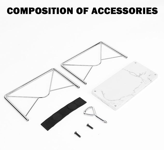 Modern Mail Holder for Home Office, Metal Letter Organizer Sorter for Desk, Cutout Mail Envelope Design, Bill Filling Paper Document Rack, Envelope Storage Rack with Marble Base (Chrome)