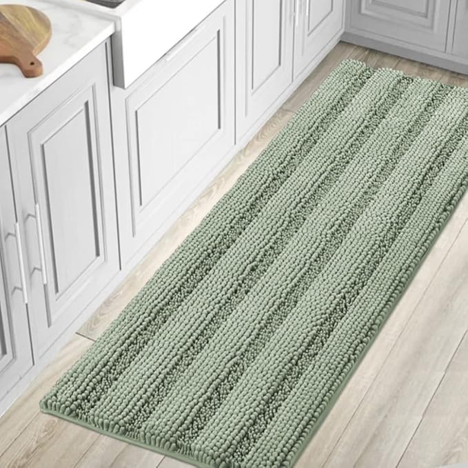 H.VERSAILTEX Bathroom Rugs Bath Mat Runner Rug Non Slip Kitchen Rug Extra Long Bath Rug Runners Oversized 59" x 20" Absorbent Washable Dry Fast Plush Area Rug for Bathroom/Bedroom - Sage