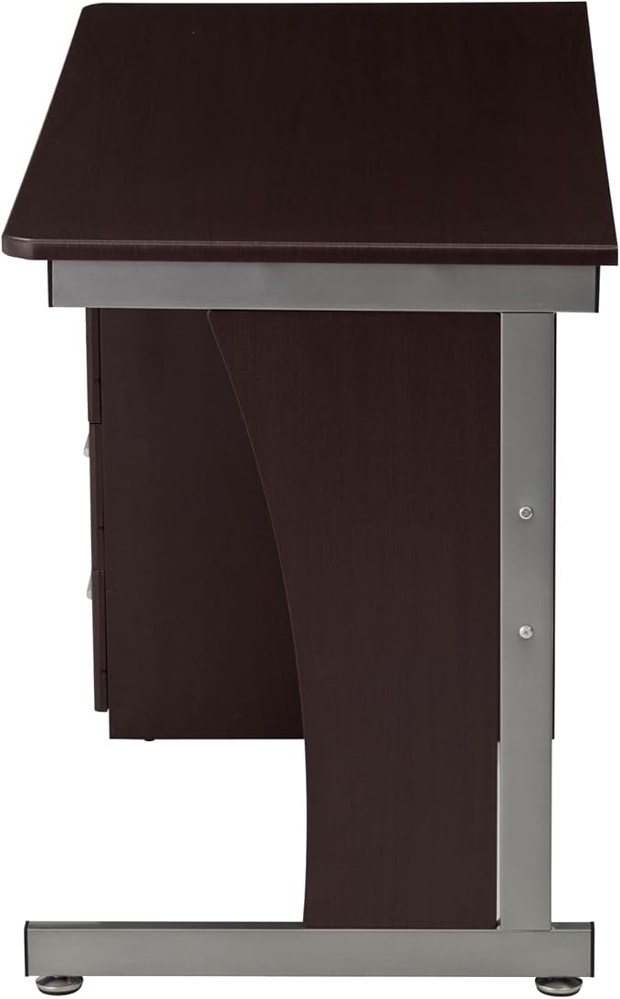 48" W Computer Desk with Drawers, Home Office Desk with Storage, Heavy Duty and Water Resistant Study Table, Chocolate Brown