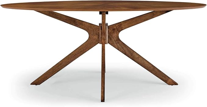Modway Crossroads 71" Oval Wood Dining Table, Walnut