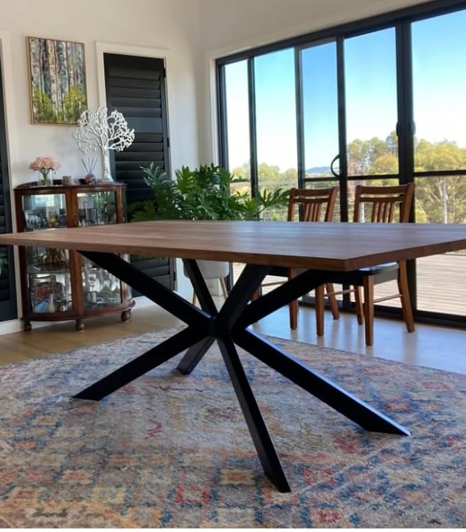 30 Inch Modern Table Base Metal Dinning Table Legs with Suction Cups, Heavy Duty Desk Base for Marble,Glass,Wood Top, Furniture Legs for Home,Kitchen,DIY Bench Legs Coffee Table (Black)