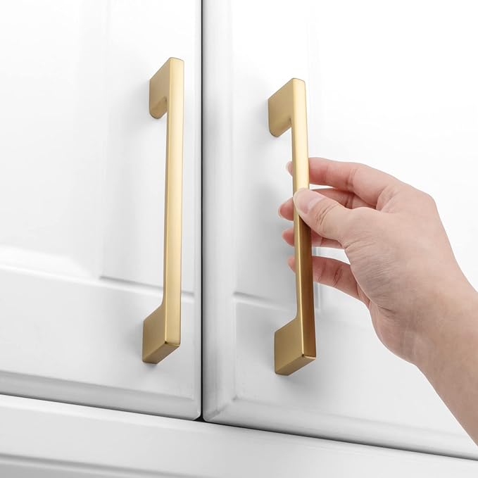 KOOFIZO 20 Pack 5 Inch Brushed Gold Kitchen Cabinet Pulls Gold Cabinet Handles Gold Cabinet Hardware for Kitchen Cabinets Drawer P01 Dresser Cupboard Bedroom Bathroom