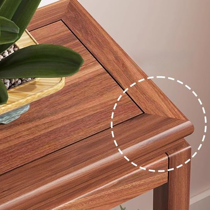 Mid-Century Solid Wood Plant Stand, 2-Tier Tall Narrow Plant Holder Display Table, Corner Small Side Table by Sofa Couch (11.8" L x 11.8" W x 31.5" H)