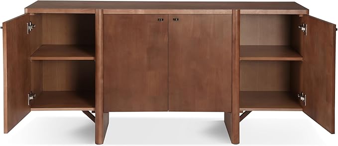 Christopher Knight Home Austen Retro Minimalist Wooden Storage Sideboard, Living Room Cupboard with Shelves, Dining Room/Kitchen Buffet Cabinet, Entryway Display Table, Home Office Credenza, Espresso