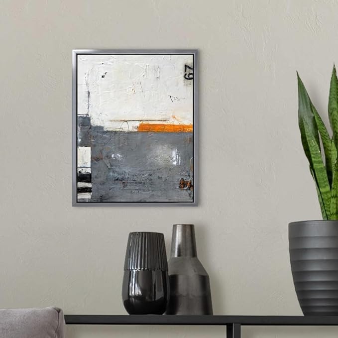 CANVAS ON DEMAND Toss Up Black Float Framed Canvas Wall Art Print by Erin Ashley, Abstract, Contemporary, Home Decor, Modern Abstract, Artwork,11" x14in