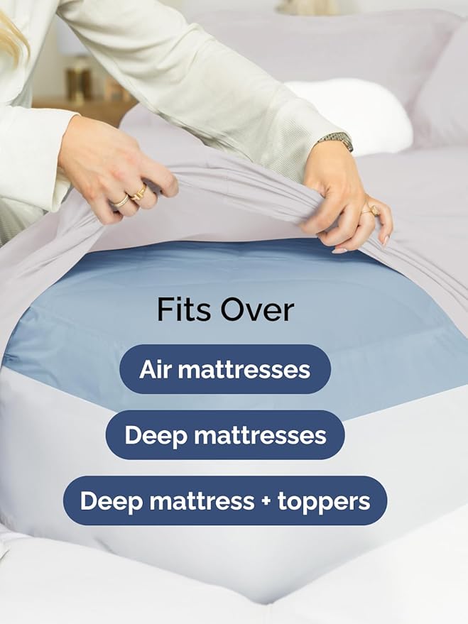 Extra Deep Twin Sheet Set - 4 Piece Breathable and Cooling Sheets - Hotel Luxury Bedding for Women, Men, Kids & Teens - Easy Secure Fit - Soft, Wrinkle Free & Comfy - Extra Deep Pockets - French Grey