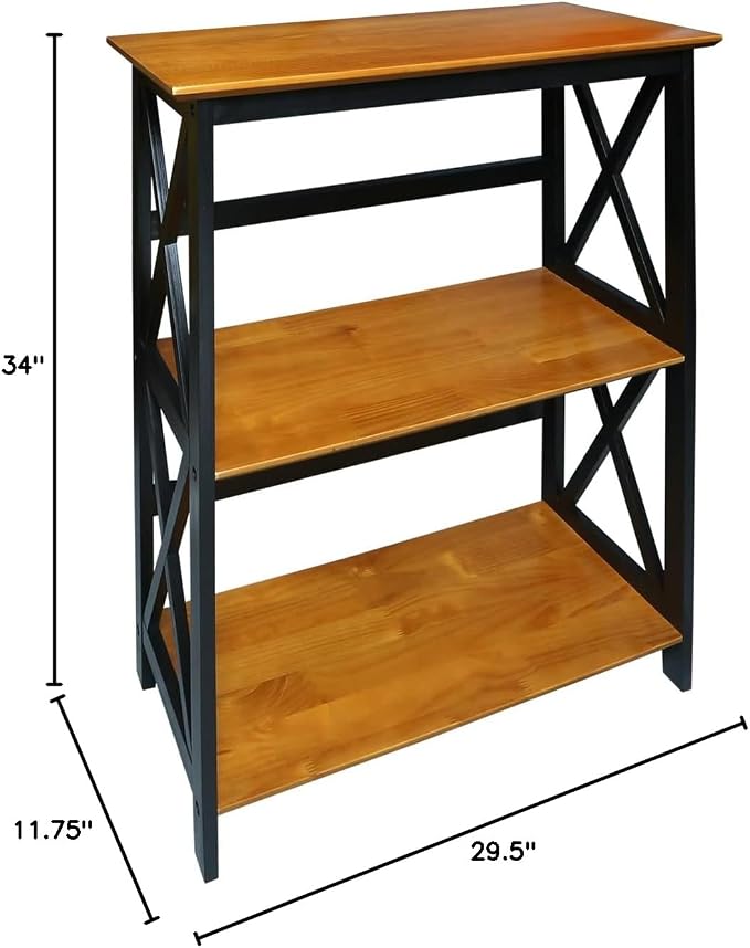 Casual Home Shelf Bookcase Antique Walnut/Black