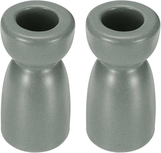 uxcell 2 Pack Candlestick Holder Gray Ceramic Taper Candle Holder Candle Stand Holders Modern Style Decoration for Centerpiece Tabletops Anniversary